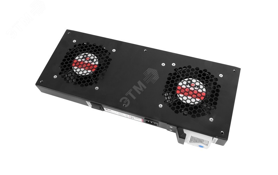 Изображение товара Модуль вентиляторный, 2 вентилятора с терморегулятором, чёрный (компл)