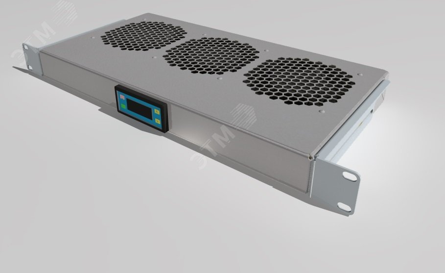 Изображение товара Модуль вентиляторный 19'' 1U, 3 вентилятора, регул. глубина 200-310 мм с контроллером (компл)