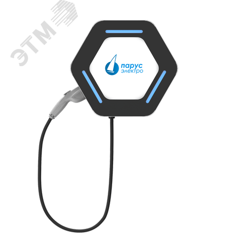 Изображение товара Станция зарядная для электромобилей переменного тока 22 кВт с кабелем Type2 и розеткой Type2 Сота (шт)