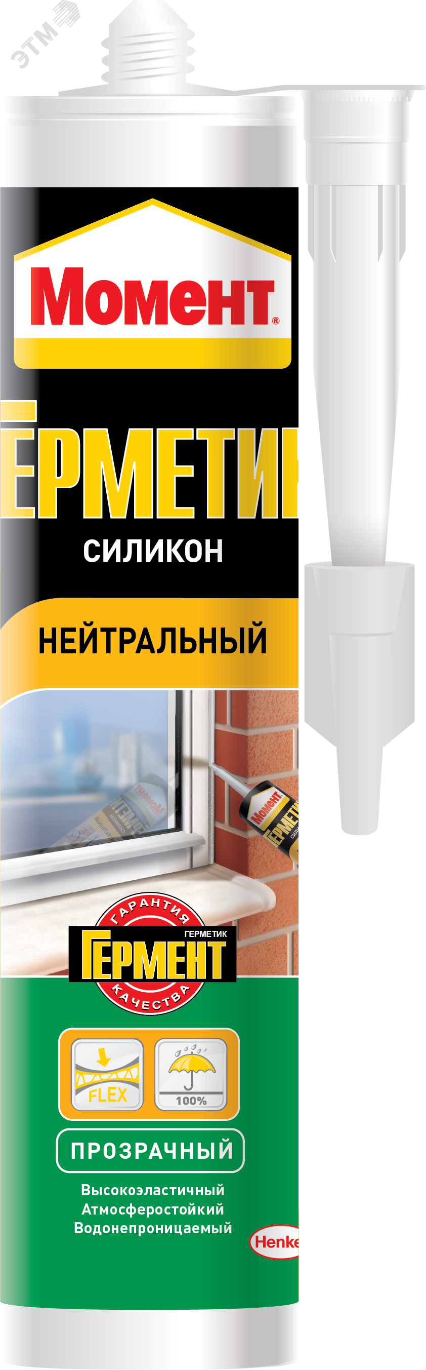 Изображение товара Герметик силиконовый нейтральный Момент прозрачный 280 мл