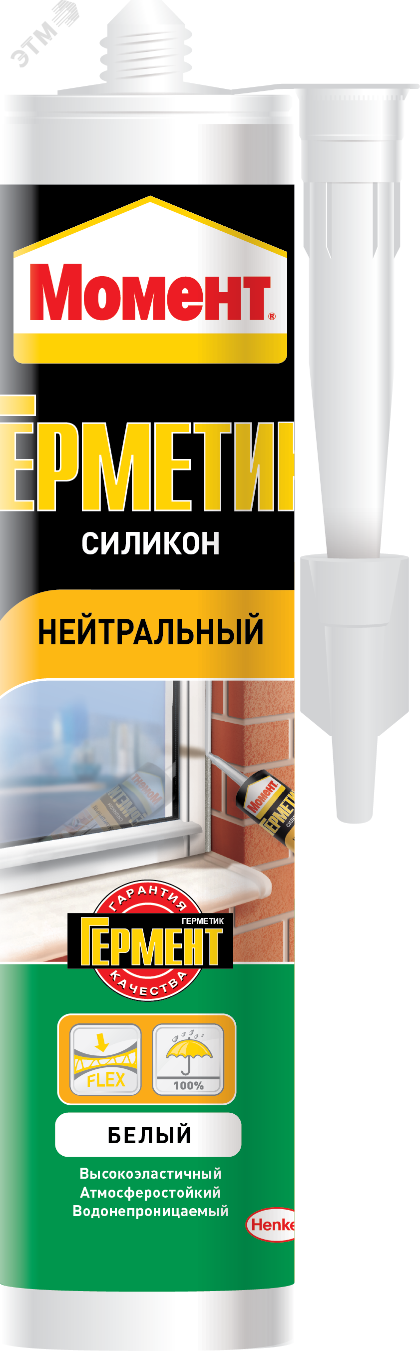 Изображение товара Герметик силиконовый нейтральный Момент белый 280 мл для герметизации помещений