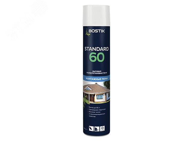 Изображение товара Пена монтажная Bostik 10217 Standard 60 бытовая полиуретановая 750 мл (шт)