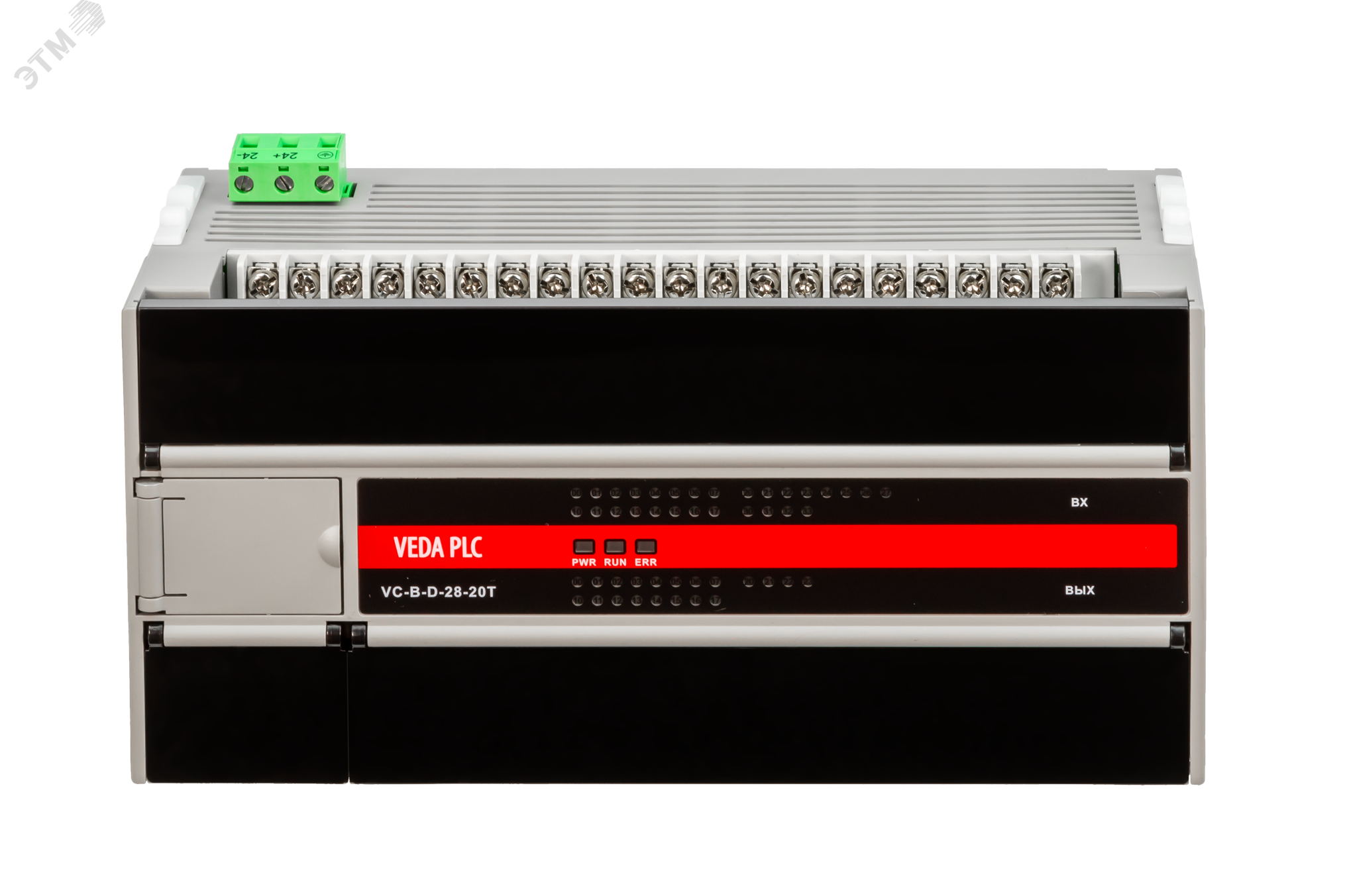 Модуль процессорный VC-B, Электропитание 24В DC, 28 входных сигналов, 20 выходных транзисторных сигнала (три из них импульсные, с частотой до 100кГц), 2 последовательных порта связи, RoHS. VC-В-D-28-20T CBV10034 VEDA MC