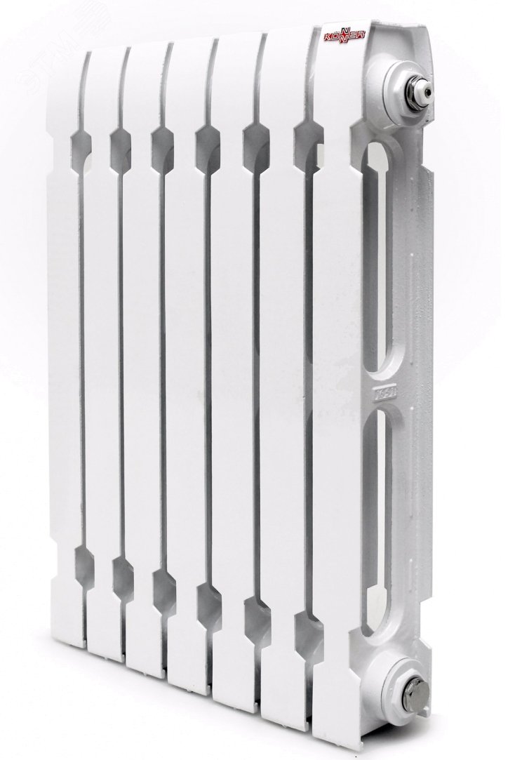 Радиатор чугунный секционный 500/60/10 боковое подключение с монтажным комплектом 6130508 KONNER
