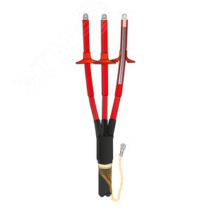 Изображение товара Муфта термоусаживаемая концевая наружной установки для трехжильного кабеля с СПЭ-изоляцией с ПРОВОЛОЧНЫМ экраном и БРОНЕЙ, на напряжение до 10 кВ включительно 3ПКНТпН-Б-10-70...120-КПЭ (с наконечниками) (шт)