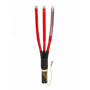 Изображение товара Муфта термоусаживаемая концевая внутренней установки для трехжильного кабеля с СПЭ-изоляцией с ПРОВОЛОЧНЫМ экраном, С БРОНЕЙ, на напряжение до 10 кВ включительно 3ПКВТпН-Б-10-150...240-КПЭ (с наконечниками) (шт)