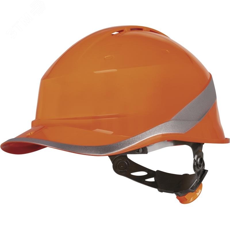 Каска защитная DIAMOND VI WIND из ABC с вентиляцией оранжевого цвета DIAM6WTRORFL Delta Plus