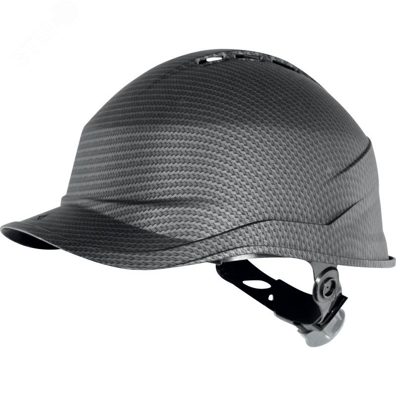 Изображение товара Каска защитная DIAMOND VI WIND с козырьком из АБС пластика с вентиляцией, цвет карбоновый чёрный (шт)