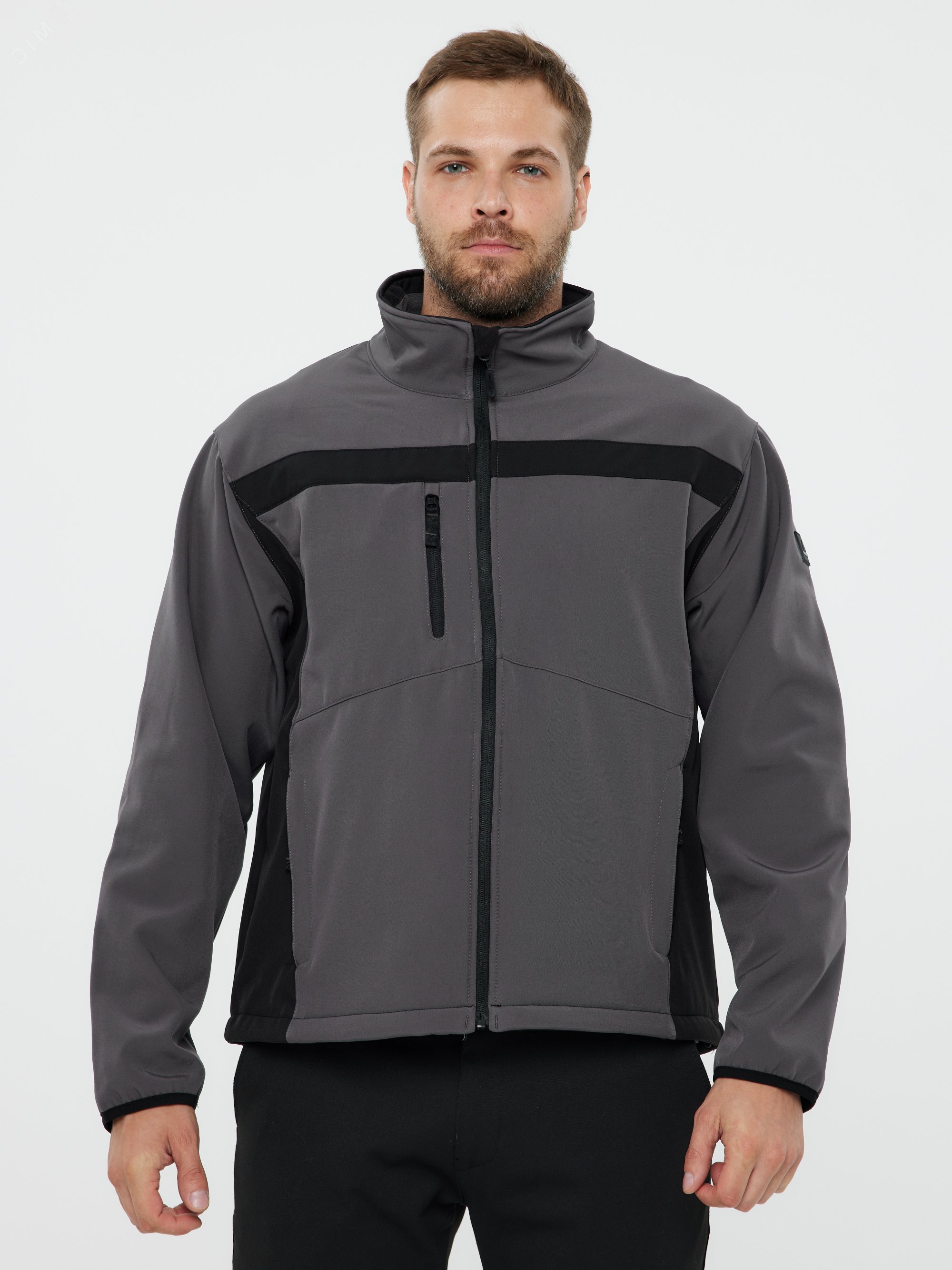 Куртка демисезонная LULEA2 из материала Softshell, серо-чёрная, размер ...