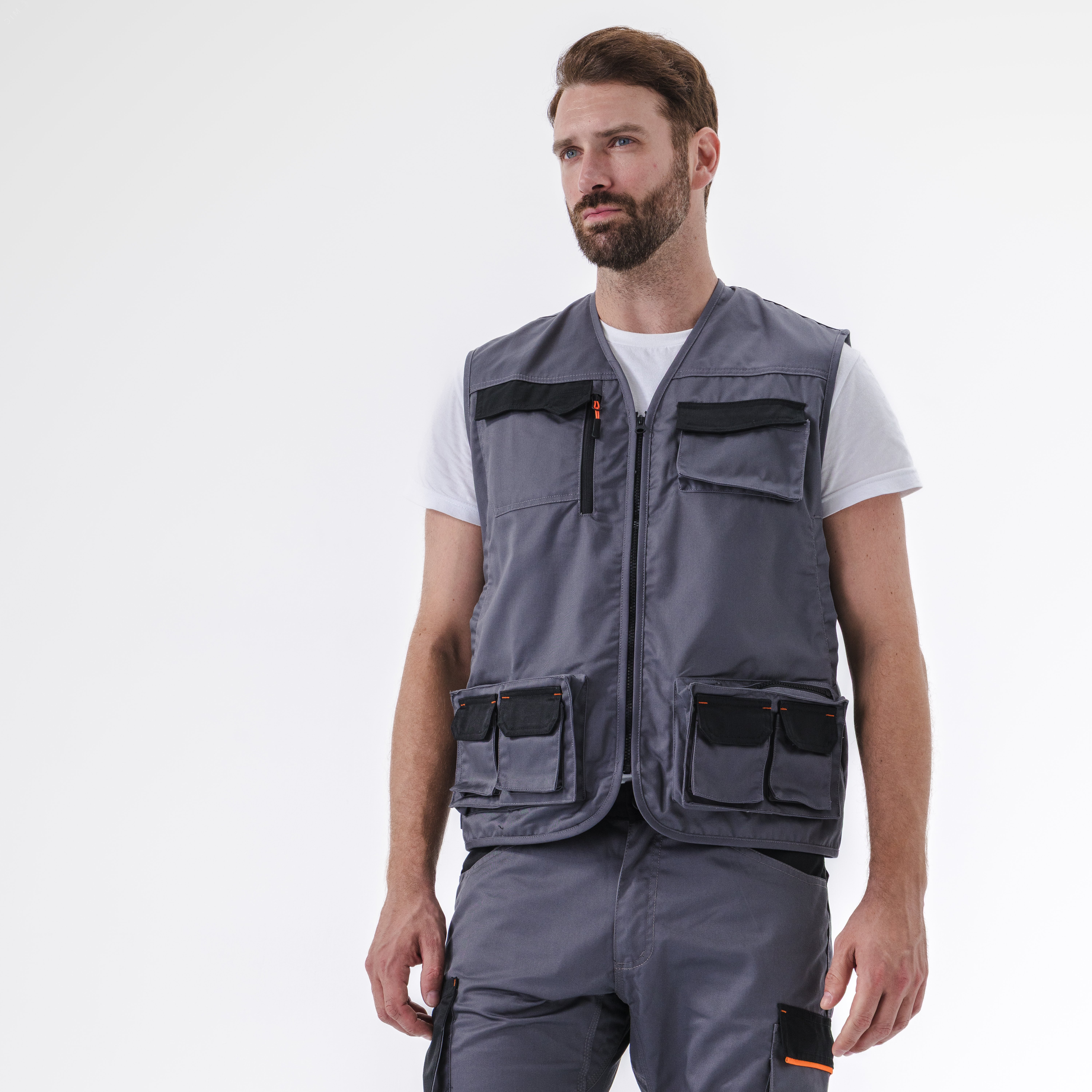 Изображение товара Жилет рабочий Delta Plus M2GI3 серии MACH 2 серо-оранжевый XL