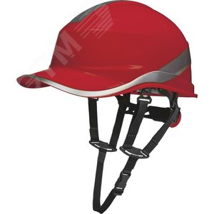 Защитная каска BASEBALL DIAMOND V UP из ABS красного цвета с храповым механизмом