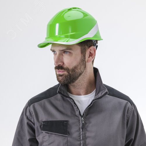 Изображение товара Каска защитная DIAMOND VI WIND из ABC с вентиляцией зеленого цвета (шт)