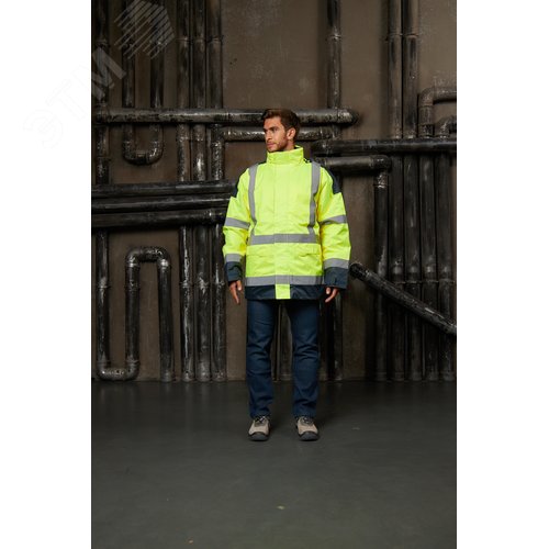 Изображение товара Куртка утеплённая повышенной видимости EASYVIEW, цв. флуоресцентный желтый/синий, р. 3XL (шт)