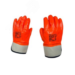 Изображение товара Перчатки Мир КП SFP480 (утепленные, МБС, К80, Щ50, с полным пвх обливом, манжет крага) размер 8 SCAFFA (пара)