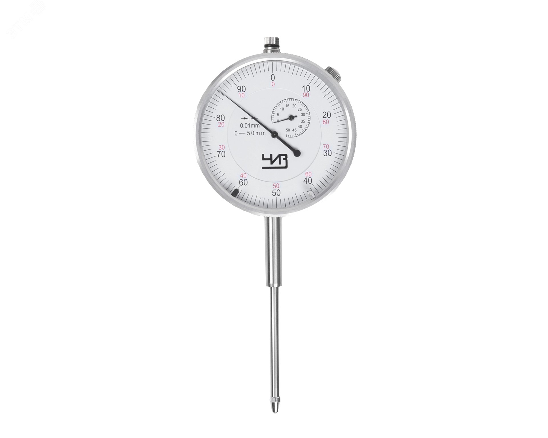 Изображение товара Индикатор часового типа ИЧ 0-50 0.01 без ушка (ГРСИ №64188-16) (шт)