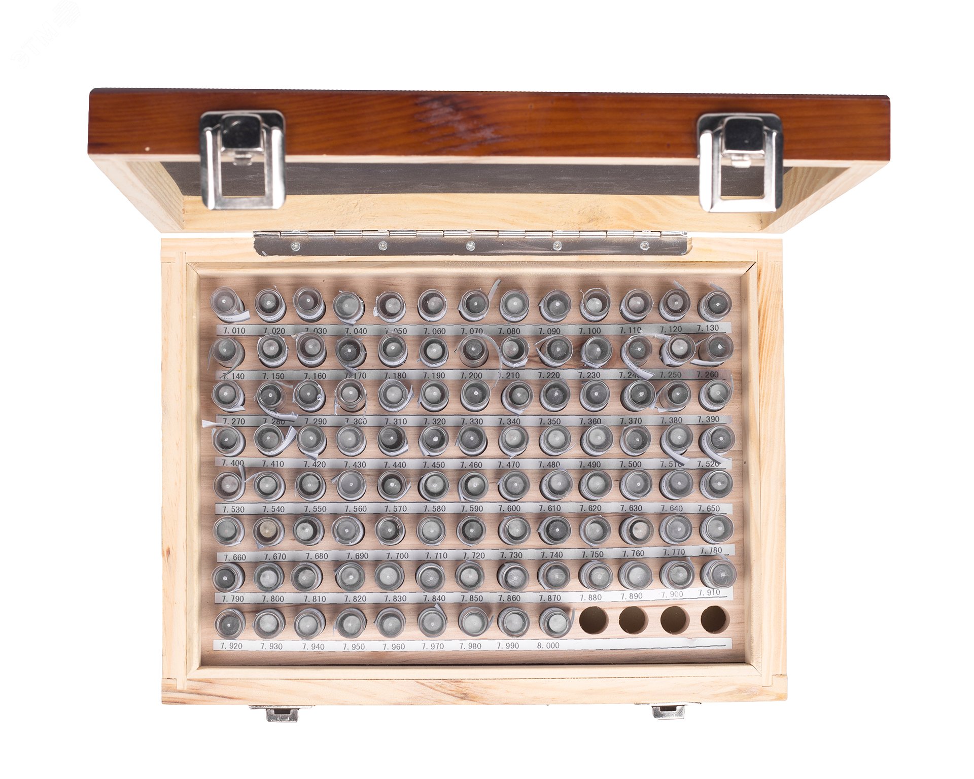 Изображение товара Набор гладких калибров 7.01-8.0 +/-0.001 шаг 0.01 (упак)