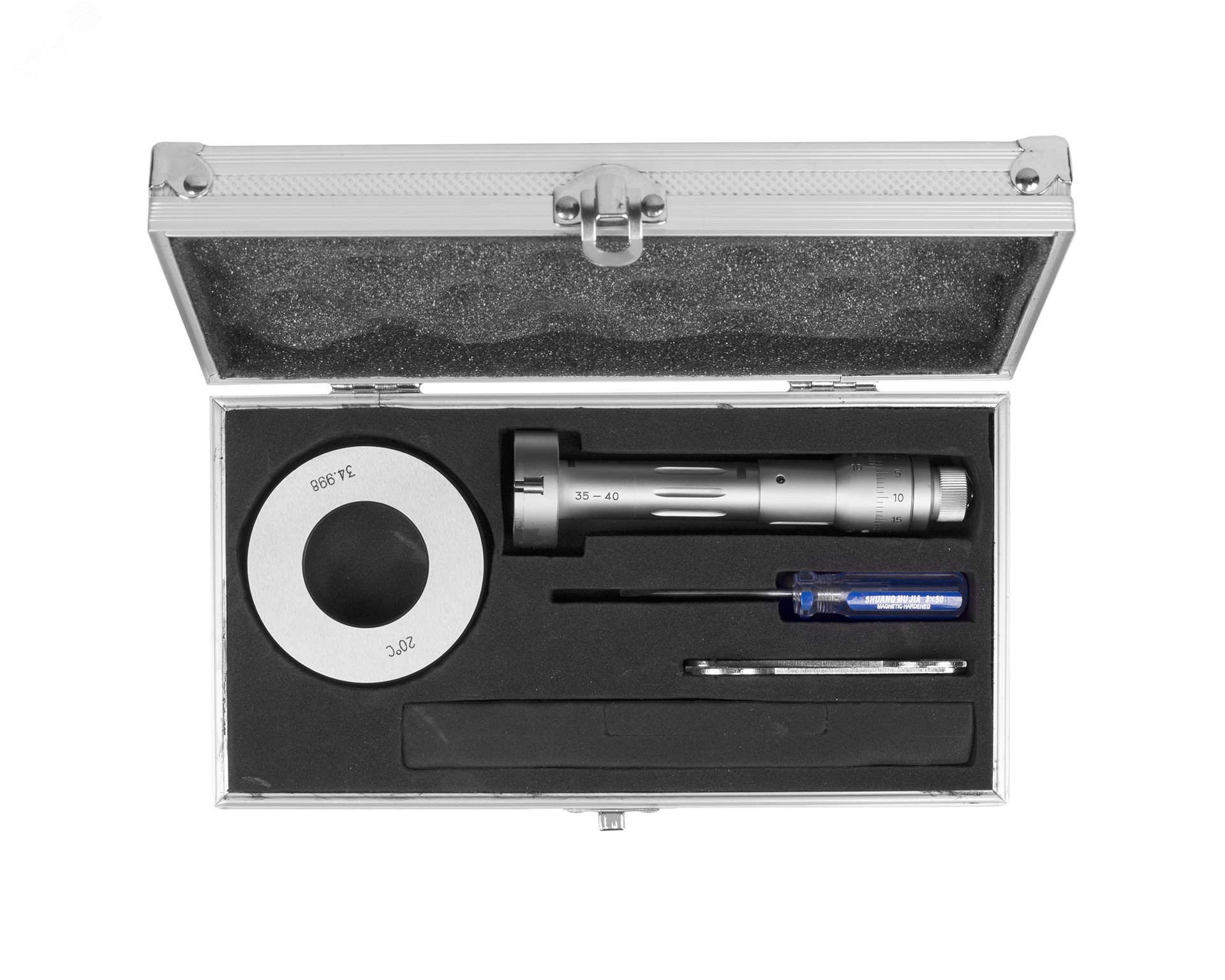 Изображение товара Нутромер микрометрический 3-точечный 35-40 0.001 с установочным кольцом (шт)