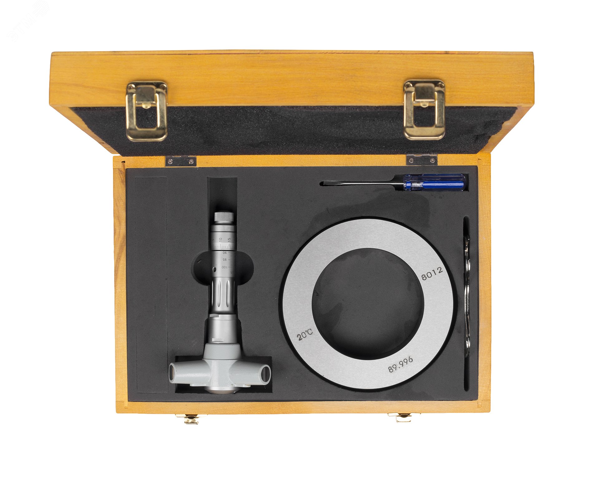 Изображение товара Нутромер микрометрический 3-точечный 90-100 0.005 ЧИЗ с устаночным кольцом