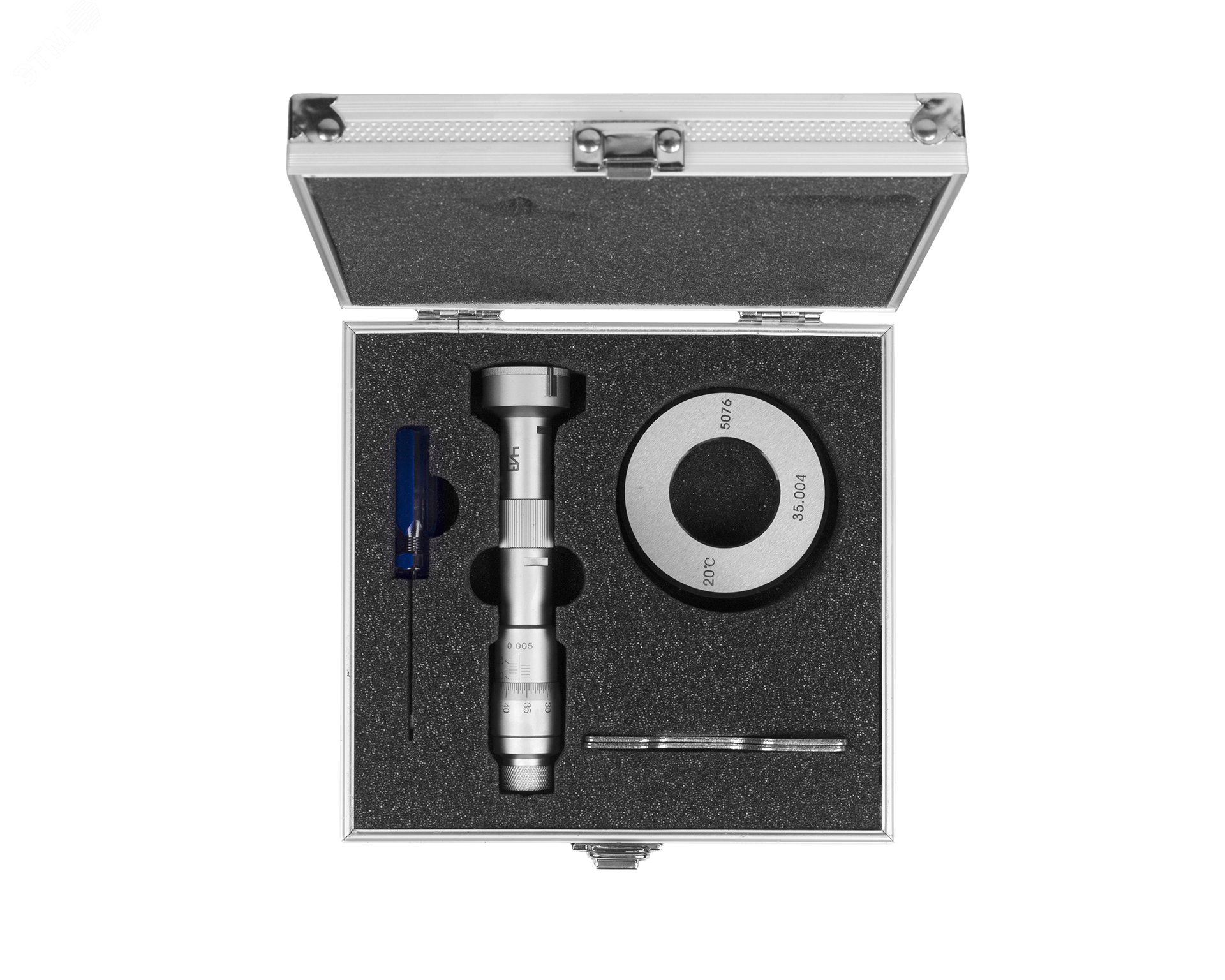 Изображение товара Нутромер микрометрический 3-точечный 30-35 0.005 у/к ЧИЗ, высокоточный прибор для измерений