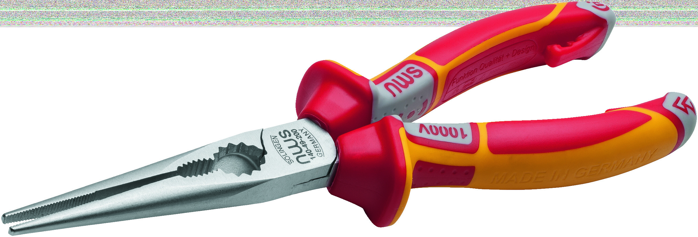 Длинногубцы прямые диэлектрические 1000В VDE 205 мм, покрытие Crom, рукоятки SoftGripp 3K