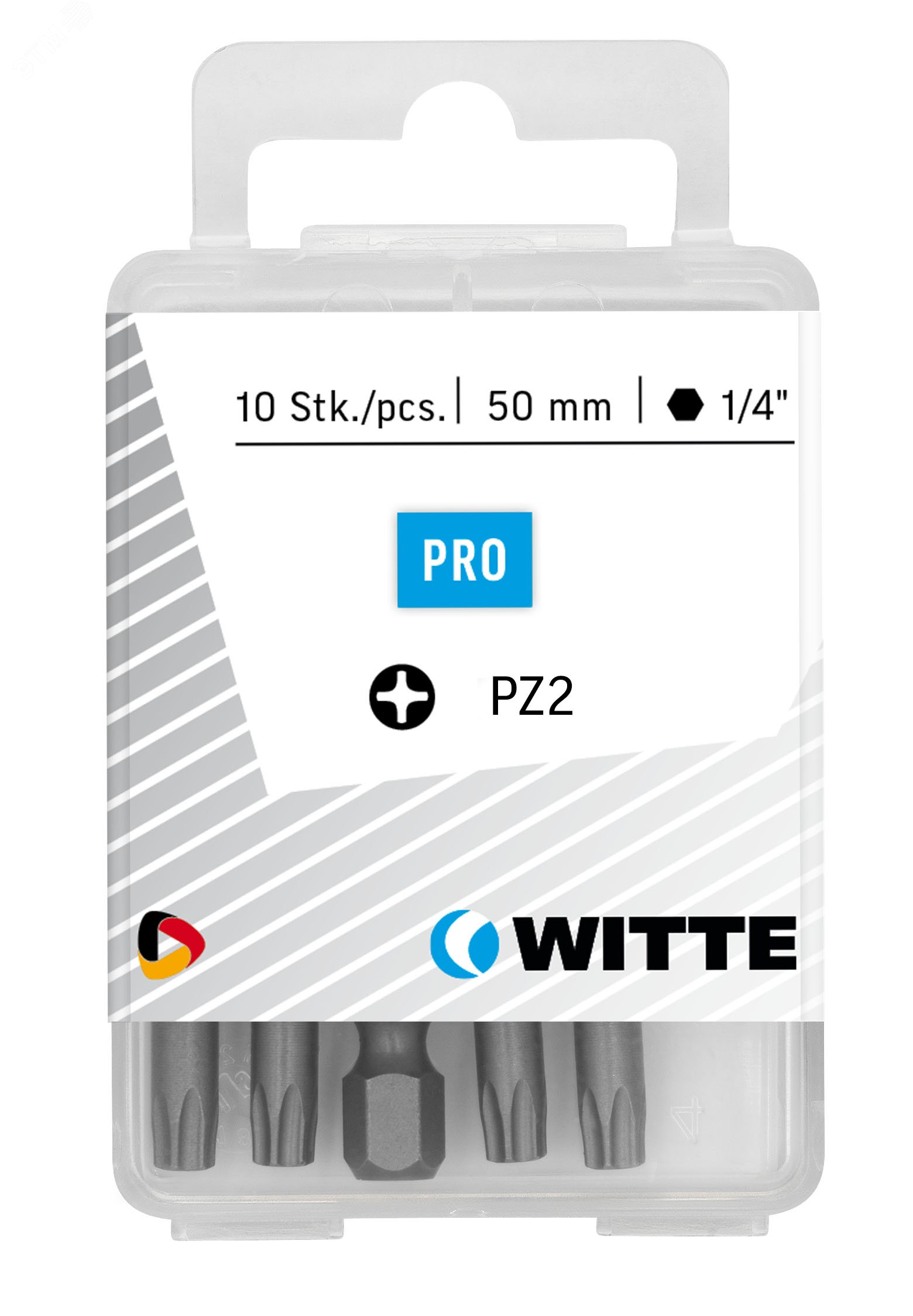 Изображение товара Бита WITTE PZ3x50 мм 1/4'' Industrial профессиональная высокая твердость