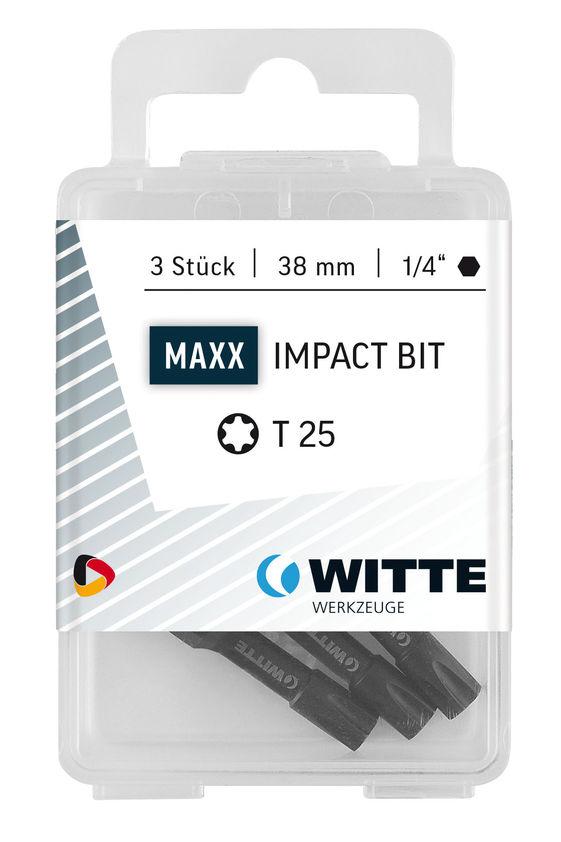 Бита PZ2X38 мм, 1/4'' E6.3 IMPACT, пластик. уп. 3 шт.