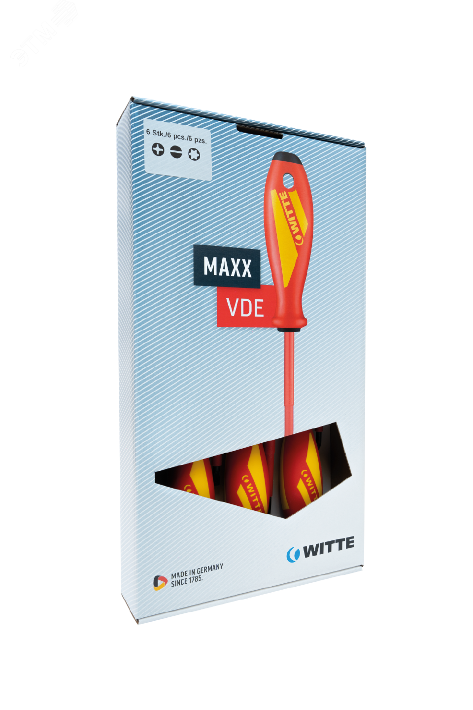 Изображение товара Набор диэлектрических отверток WITTE MAXX VDE для электротехники