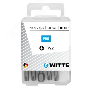 Изображение товара Бита PZ3x50 мм 1/4'' E6.3 Industrial пластик.уп. 10 шт. (упак)