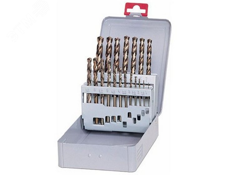 Изображение товара Набор сверл по металлу кобальтовое 1-10 мм 19 штук