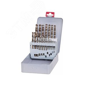 Изображение товара Набор сверл по металлу кобальтовое, 1-10 мм, 19 штук (шт)