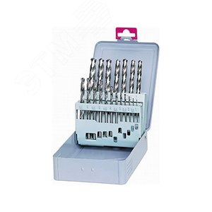 Изображение товара Набор сверл по металлу шлифованные, 1-10 мм, 19 штук (шт)