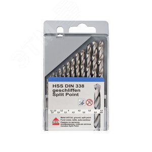 Изображение товара Набор сверл по металлу шлифованные, 1.5-6.5 мм, 13 штук (шт)