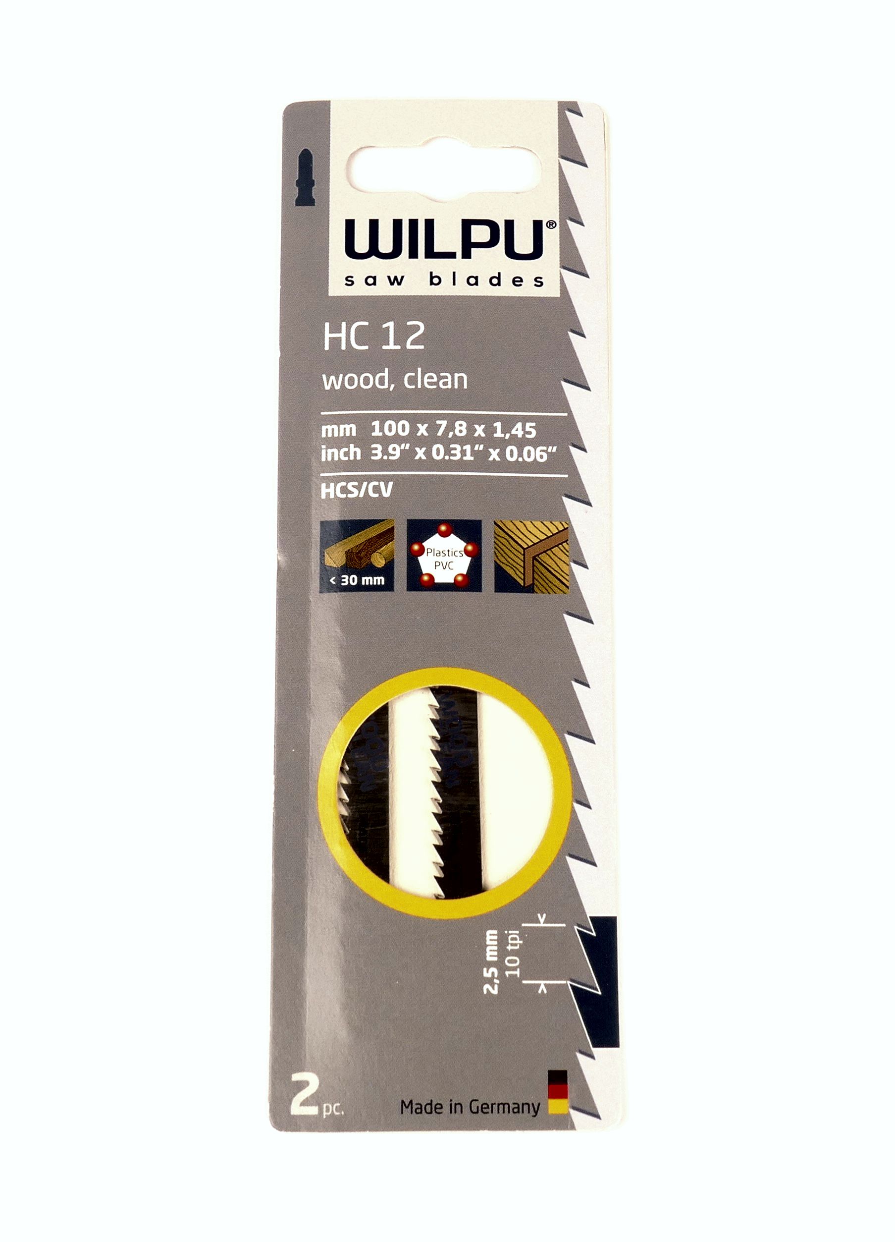 Пилка для лобзика HC 12x5 шт (аналог T101B) для дерева до 30мм, пластмассы (чистый рез)