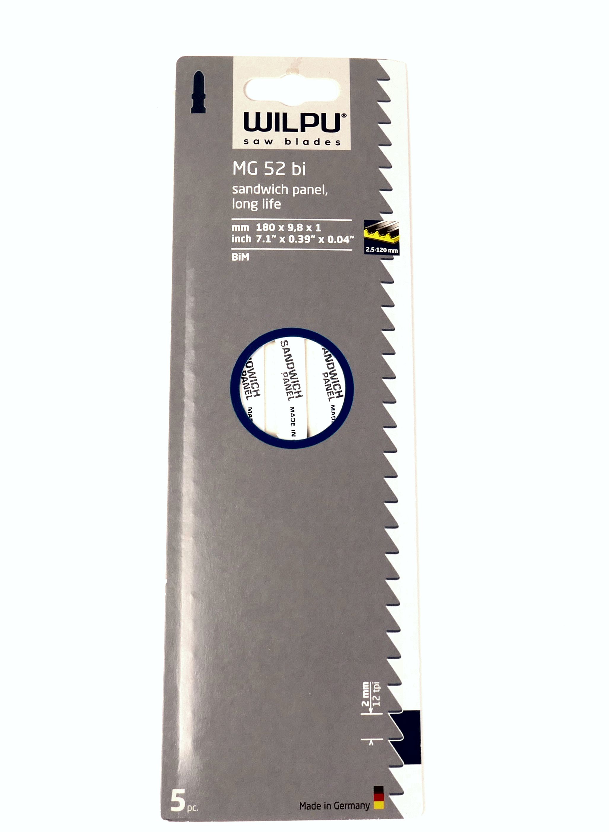 Пилка для лобзика MG 52 bi х 5шт/уп для материалов типа ''сэндвич'' до 120мм