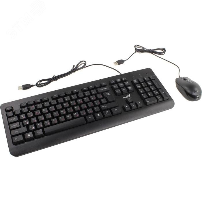 Комплект клавиатура + мышь KM-160 USB, черный 31330001430 Genius - превью