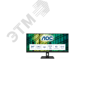 Монитор 34'' IPS, 2560х1080, 300 КМ/м2, 1000:1, 4мс, HDMIх2, DP, Speakers Q34E2A AOC