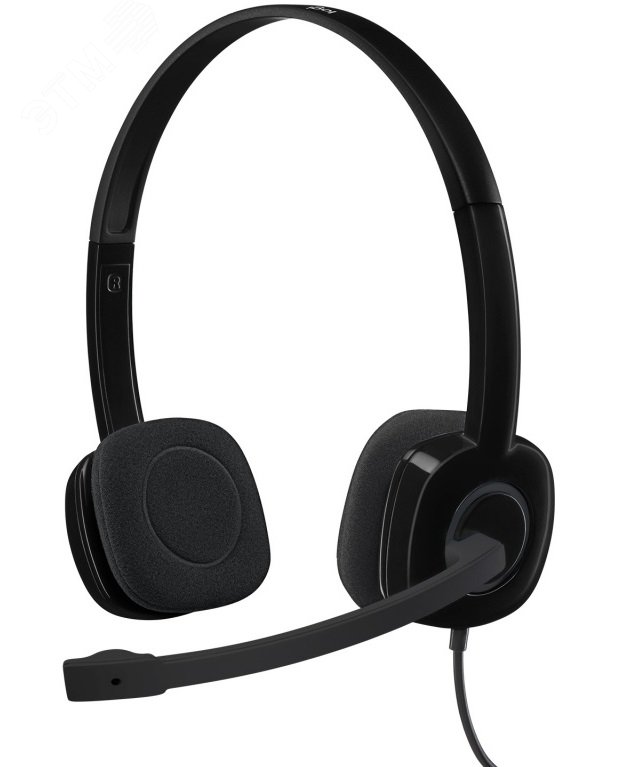 Изображение товара Гарнитура проводная Logitech H151 накладные черные с микрофоном Jack 3.5