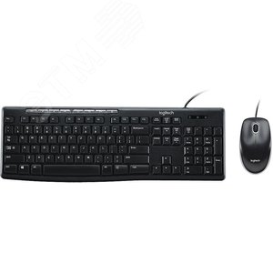Комплект клавиатура + мышь MK200, Multimedia, USB, 1000dpi, черный