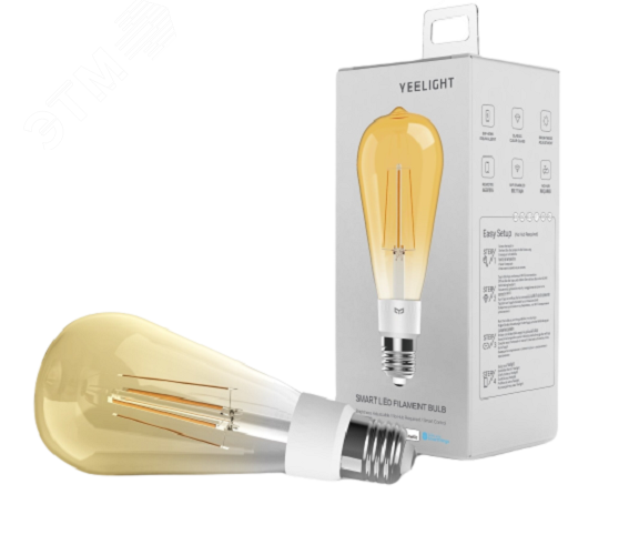 Лампа умная светодиодная филаментная ST6 5 (6 Вт, Е27) YLDP23YL Yeelight - превью 2