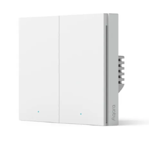 AQARA Умный настенный выключатель H1 EU(с         нейтралью, 2 клавиши), модель WS-EUK04