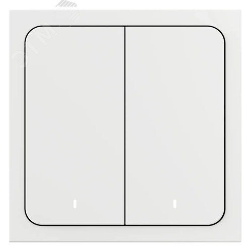 Изображение товара Выключатель умный беспроводной двухклавишный белый Яндекс, YNDX-00535 (шт)