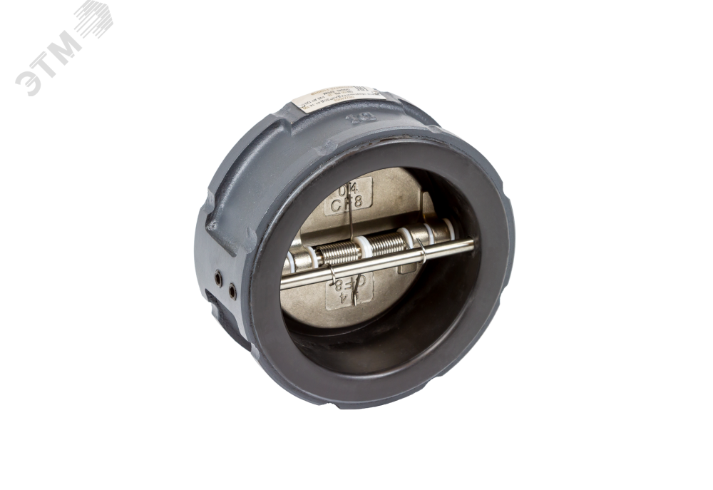Изображение товара Затвор обратный ЗОД PN16 DN80 двустворчатый чугун GGG40 EPDM нержавеющая сталь Россия
