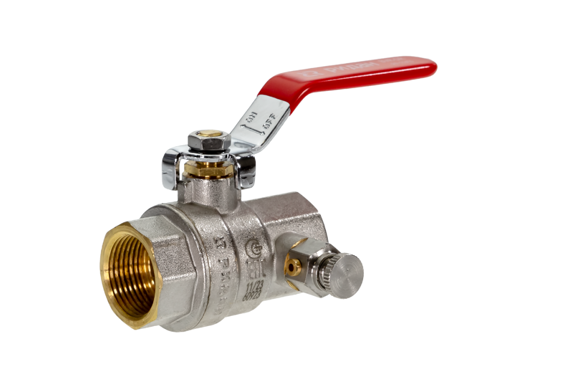 Кран шаровой ГОСТ59553-2021 PN40 DN32 ВВ и спускным элементом