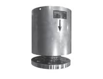 Осевой сильфонный компенсатор НС из нержавеющей стали для ГВС Ду65/Ру16 +12/-28 мм с защитным кожухом и внутренней направляющей, фланец