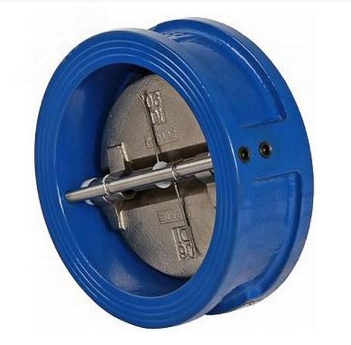 Затвор обратный - ЗОД PN16 DN80, межфланцевый, двустворчатый, корпус - чугун GGG40 c EPDM покрытием, пластины - нержавеющая сталь