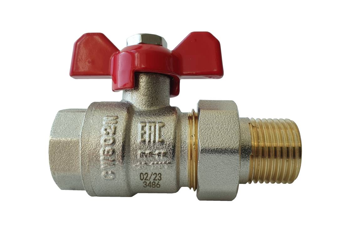 BVR-FR кран шаровой ГОСТ Р 59553 с накидной гайкой и ниппелем, DN15, PN40