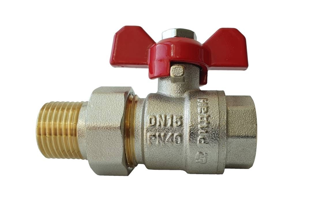 Кран шаровой BVR-FR ГОСТ Р 59553 с накидной гайкой и ниппелем, DN32, PN40