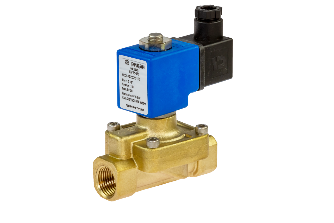 Клапан электромагнитный EV250R, G1/2, EPDM, нормально закрытый, 0…16 бар, с катушкой 230В, 50/60 Гц