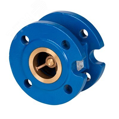 Клапан обратный фланцевый NVD402R PN16 DN80 пружинный с аксиальным затвором, чугун GJL250