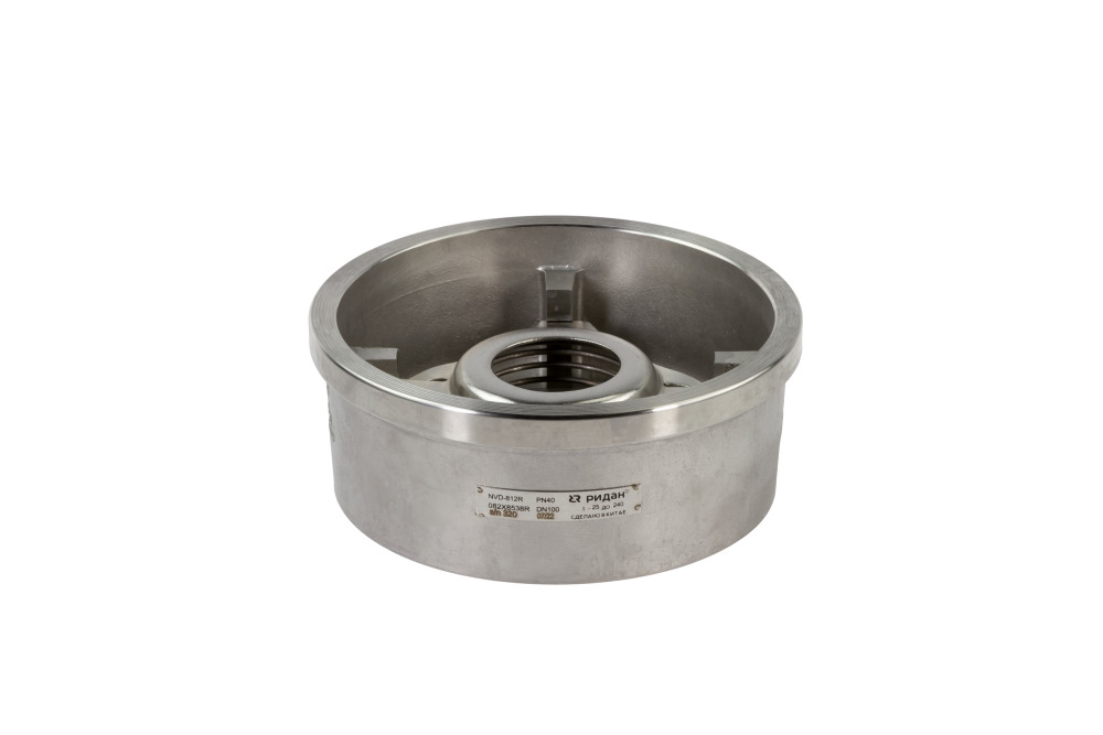 Клапан обратный NVD-812R PN 40 DN 80 межфланцевый пружинный тарельчатый нержавеющая сталь AISI 316